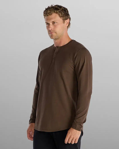 Henley Drop-Cut Long Sleeve: LUX