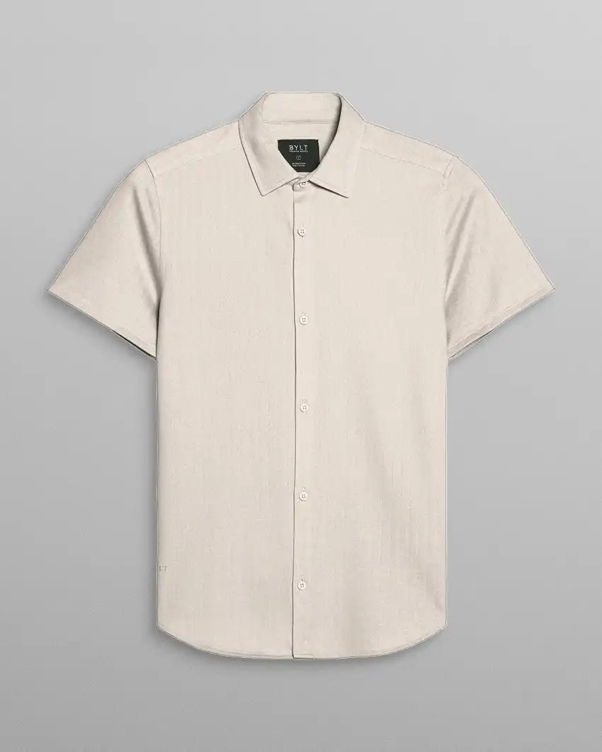 Herringbone Short Sleeve Button Down