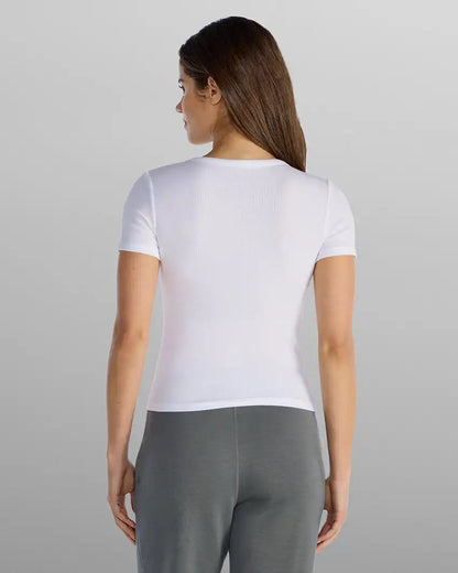 Modal Micro Rib Fitted Short Sleeve