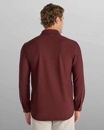 Ribbed+ Long Sleeve Button Down