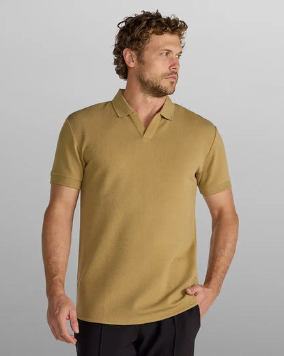 Micro Rib Open V Polo