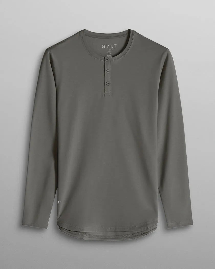 Henley Drop-Cut Long Sleeve: LUX