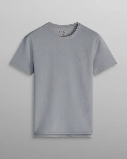 Micro Rib Short Sleeve Split-Hem