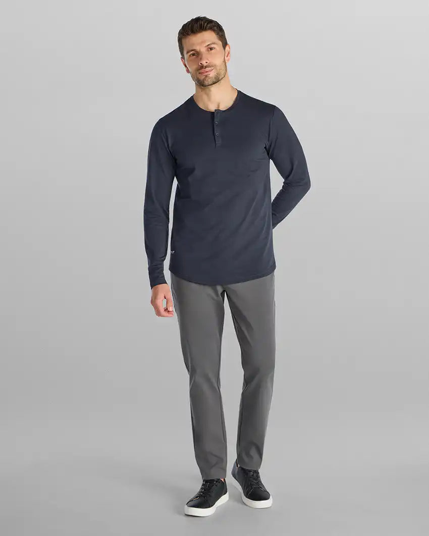 Henley Drop-Cut Long Sleeve: LUX