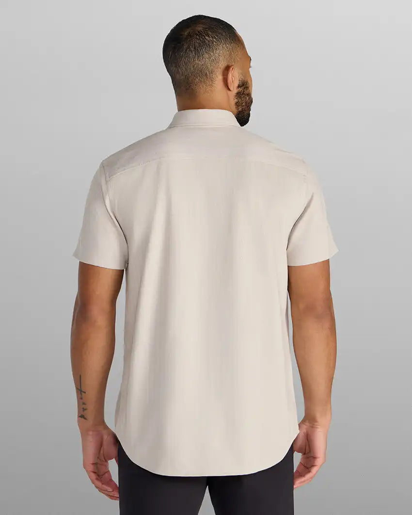 Herringbone Short Sleeve Button Down
