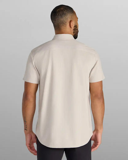 Herringbone Short Sleeve Button Down