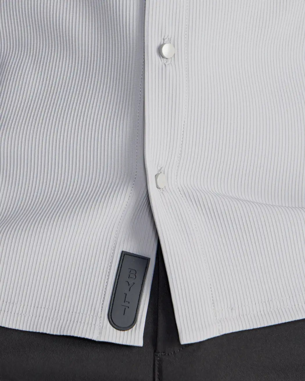 Ribbed+ Long Sleeve Button Down
