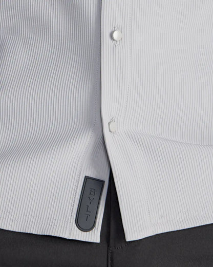 Ribbed+ Long Sleeve Button Down