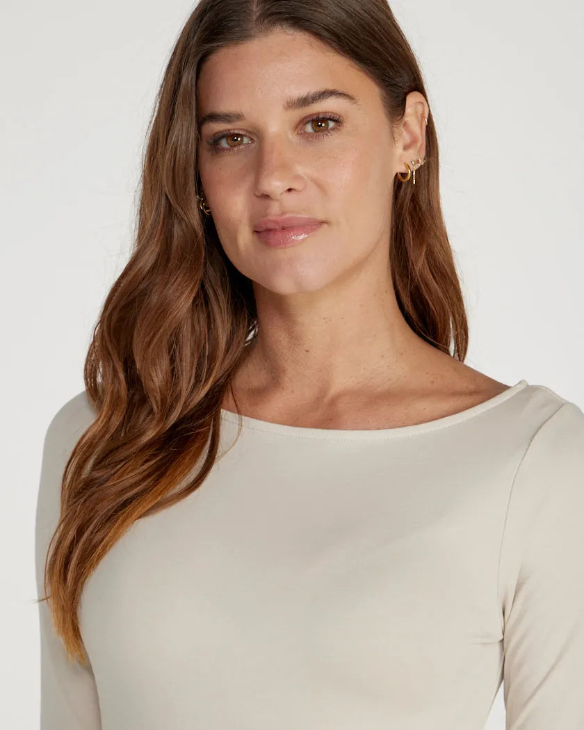 Drift Fitted Boat Neck Long Sleeve