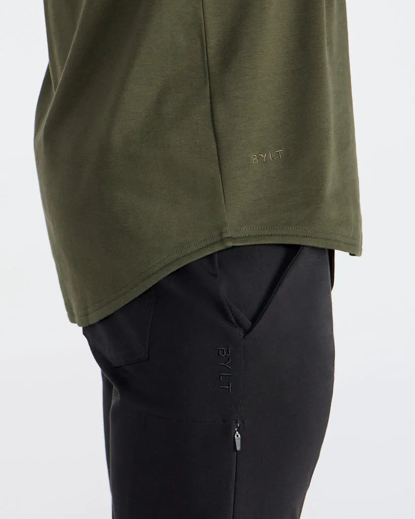 Cotton Short Sleeve Drop-Cut