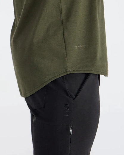 Cotton Short Sleeve Drop-Cut