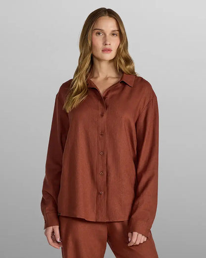 Women's Back to Basics Linen Button Down