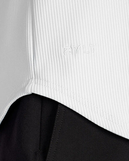 Ribbed+ Short Sleeve Button Down