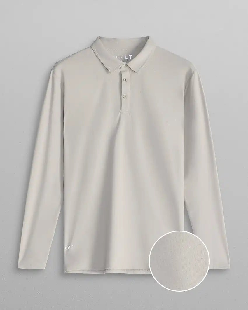 Pulse Long Sleeve Split-Hem Polo