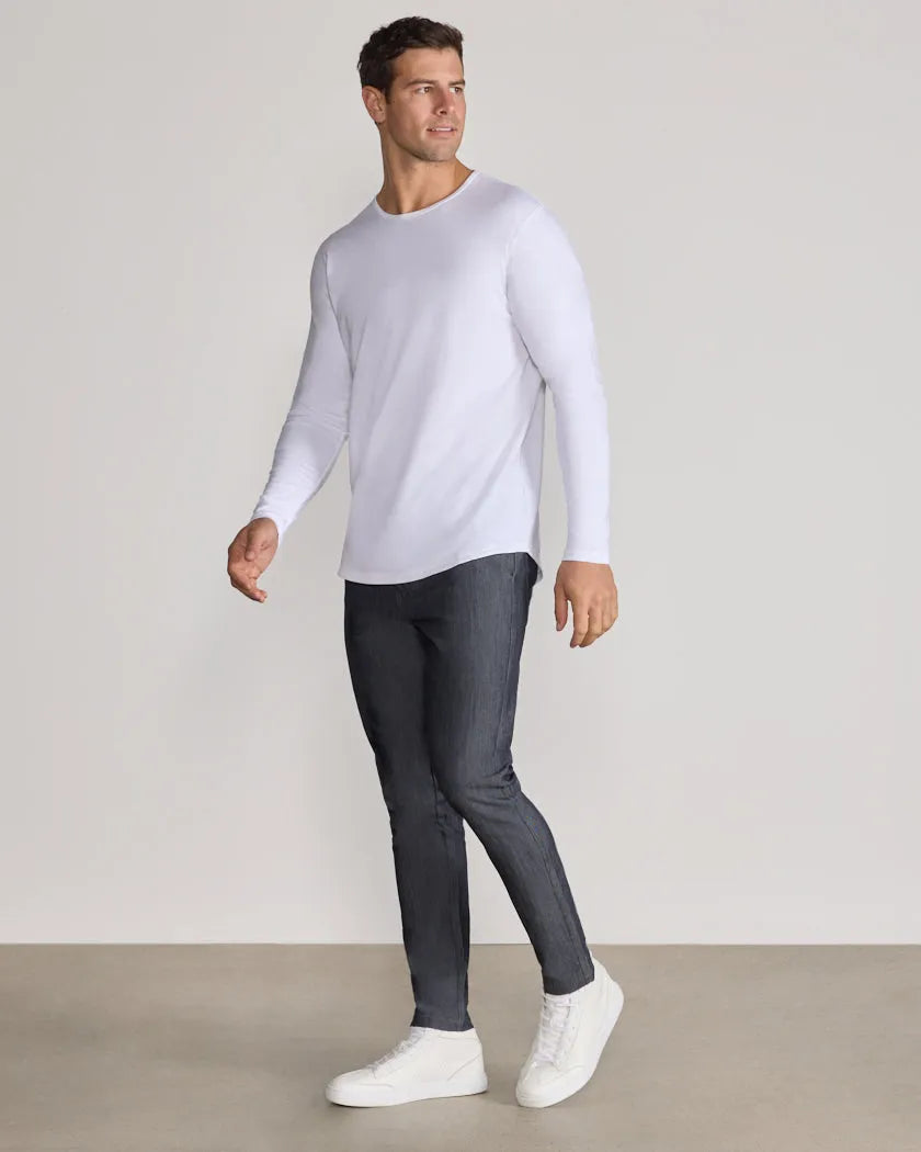 Cotton Long Sleeve Drop-Cut