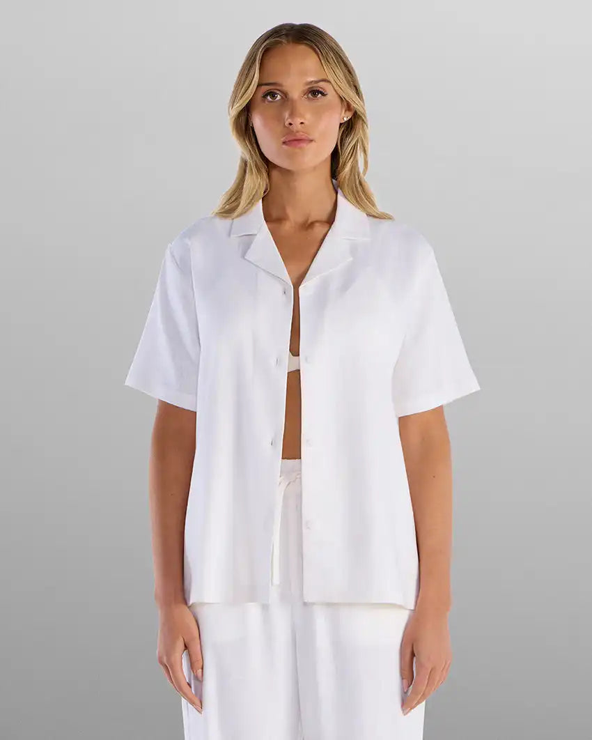 Women's Back to Basics Linen Camp Collar
