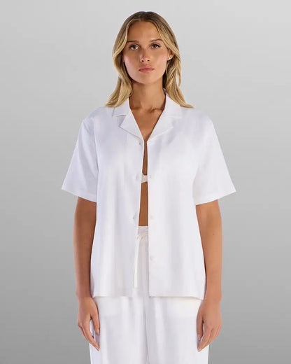 Women's Back to Basics Linen Camp Collar