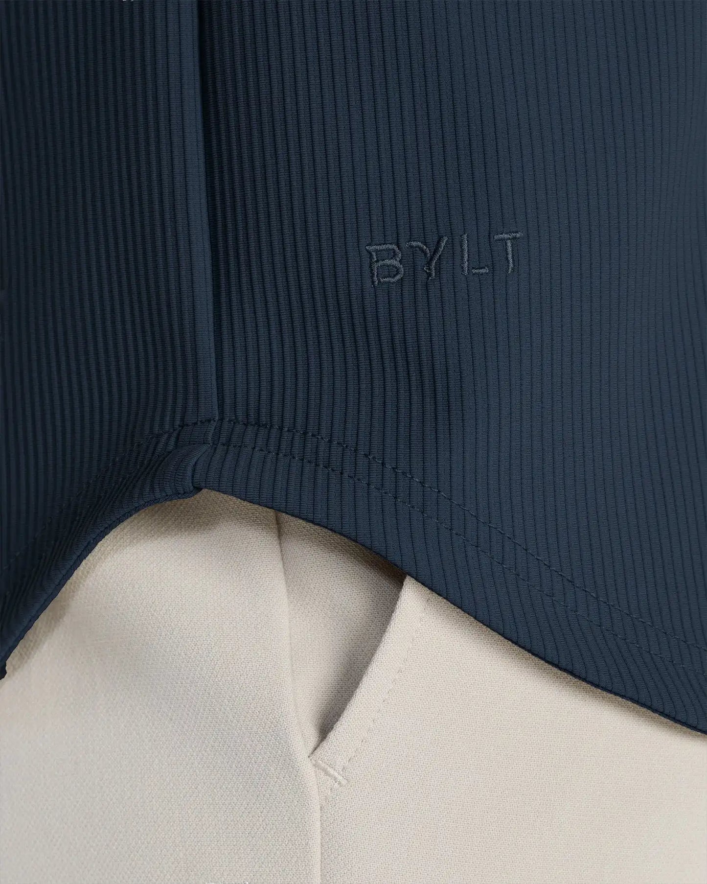 Ribbed+ Short Sleeve Button Down