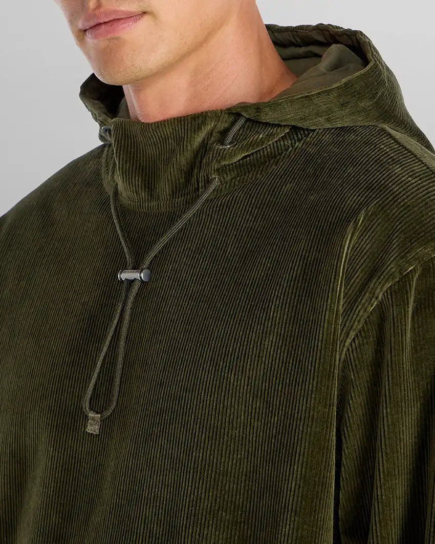 Corduroy Relaxed Mockneck Hoodie