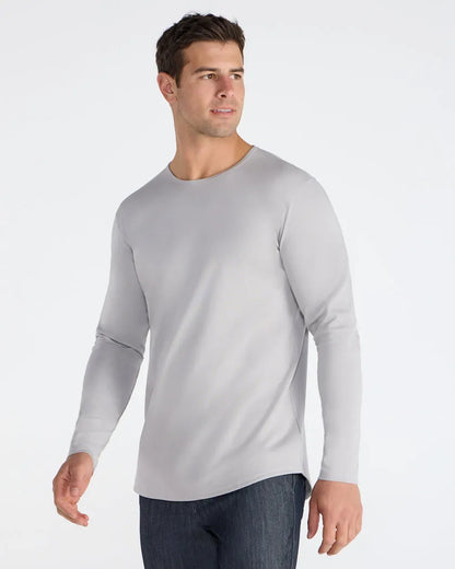 Cotton Long Sleeve Drop-Cut