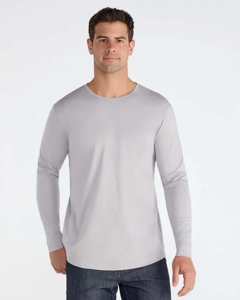 Cotton Long Sleeve Drop-Cut