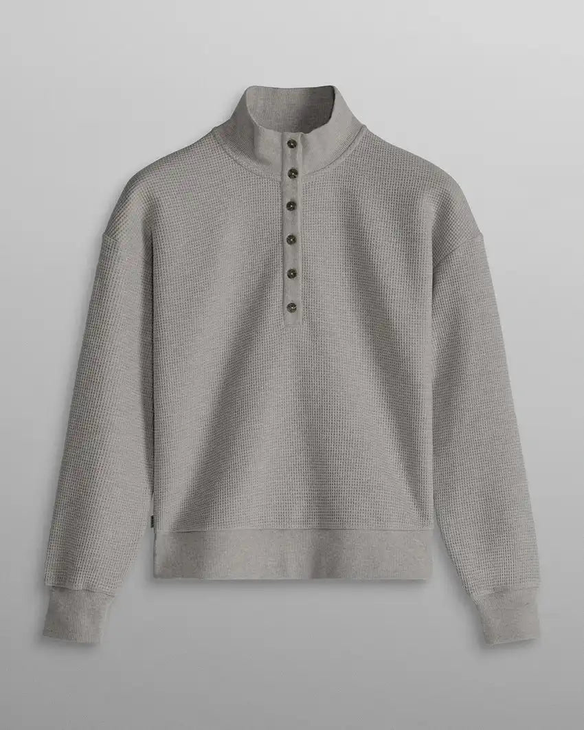 Waffle Knit Collared Pullover