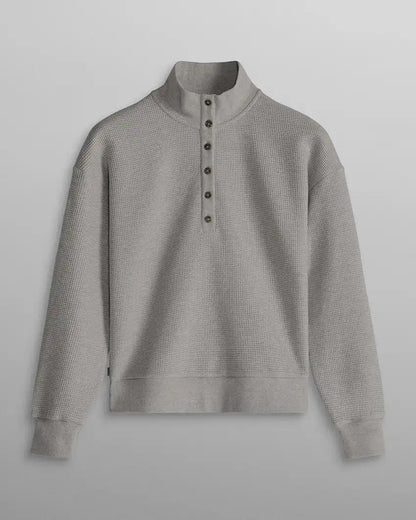 Waffle Knit Collared Pullover