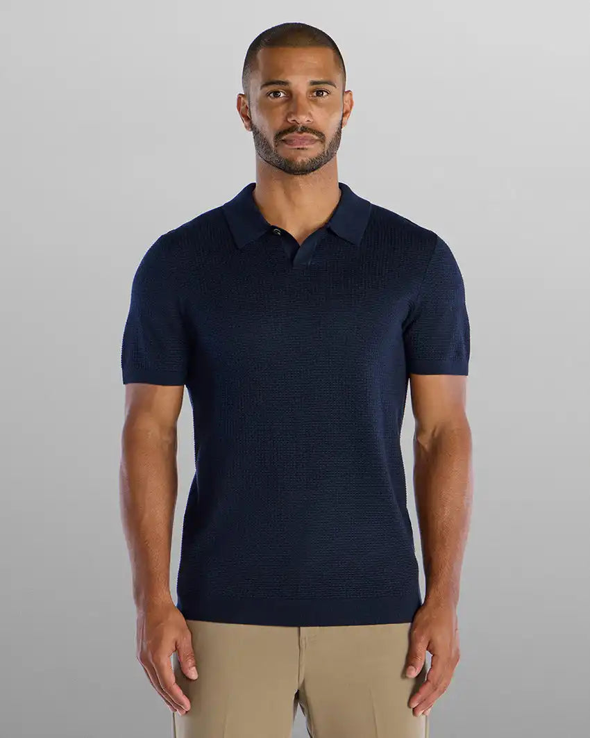 Textured Knit Polo