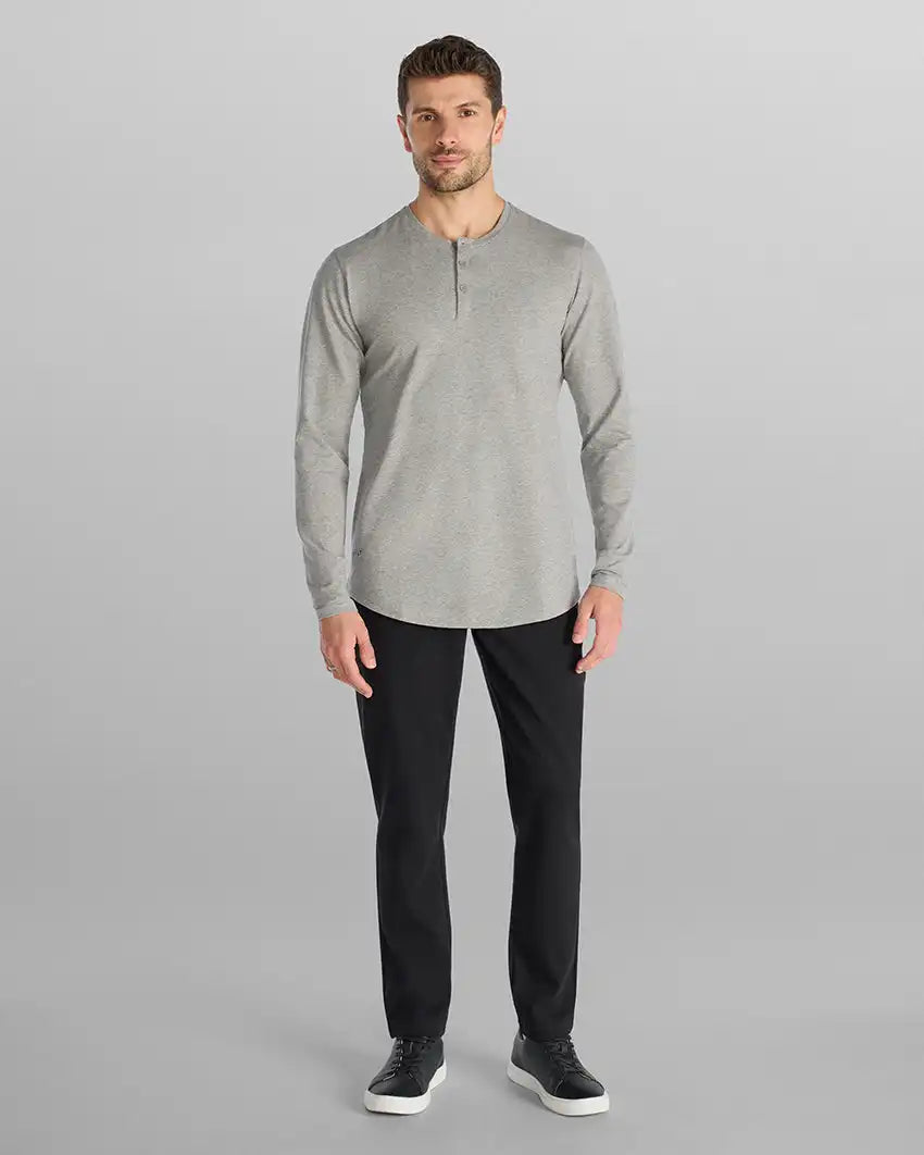 Henley Drop-Cut Long Sleeve: LUX