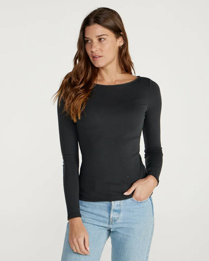 Drift Fitted Boat Neck Long Sleeve