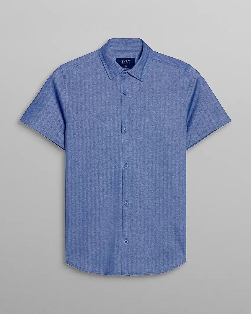 Herringbone Short Sleeve Button Down