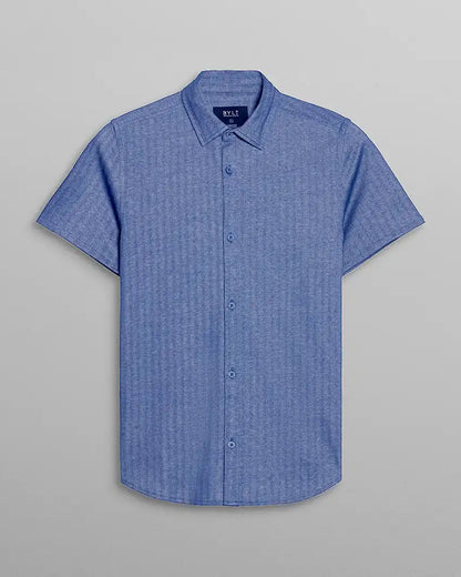 Herringbone Short Sleeve Button Down
