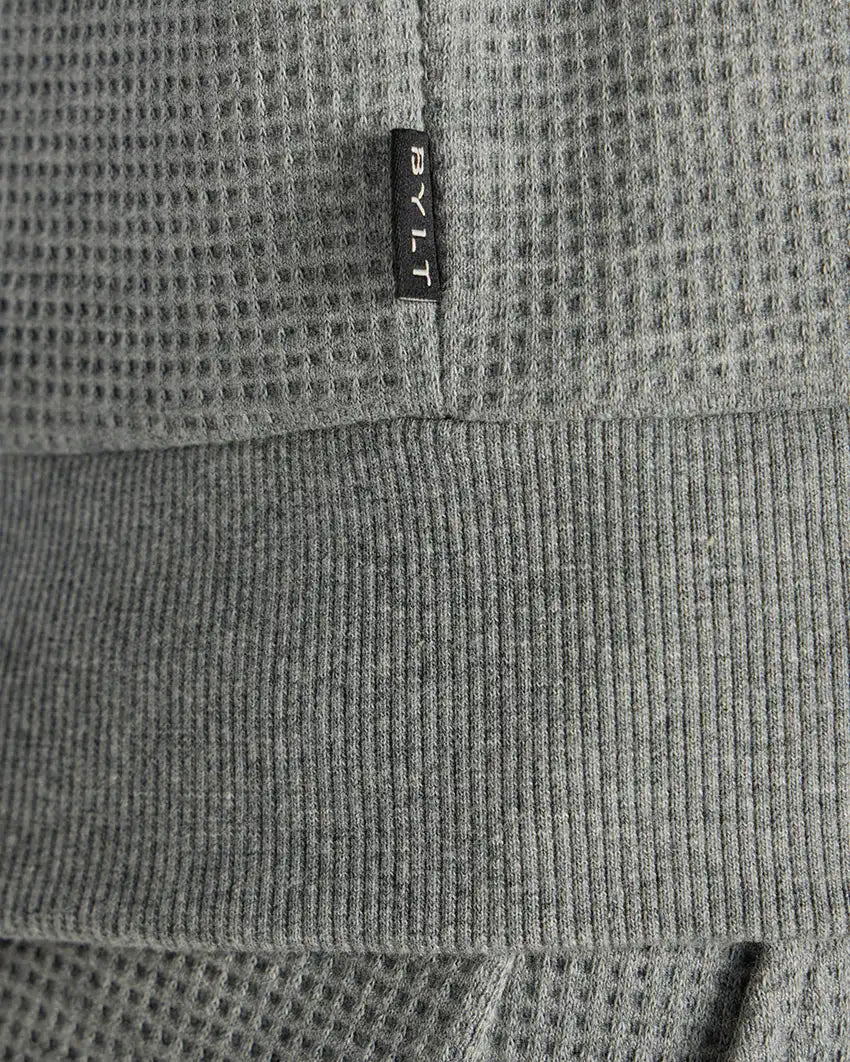 Waffle Knit Collared Pullover