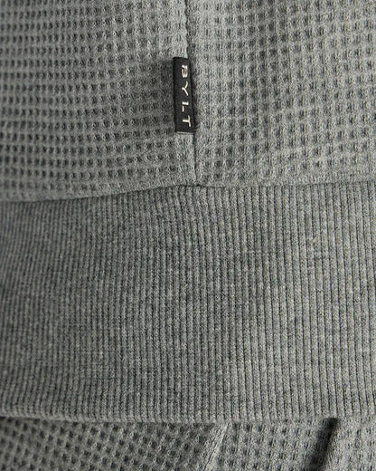 Waffle Knit Collared Pullover