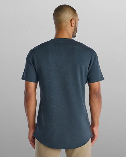 Micro Rib Short Sleeve Drop-Cut