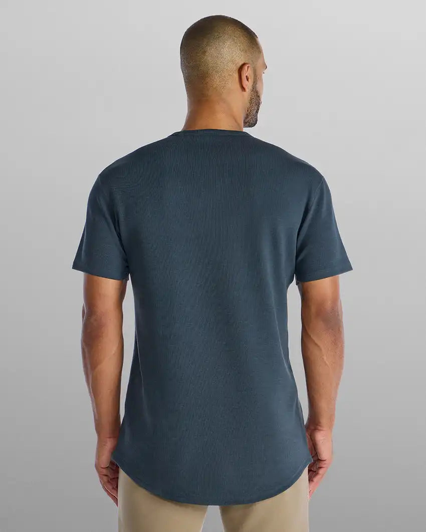Micro Rib Short Sleeve Drop-Cut