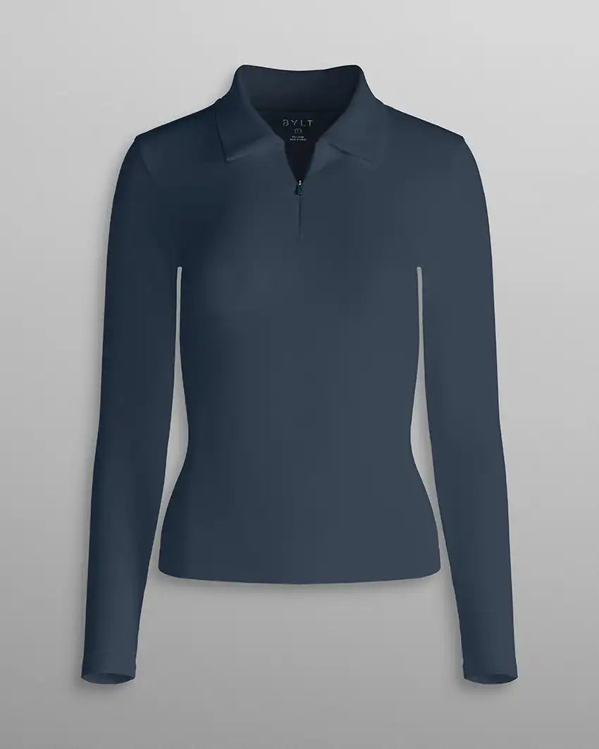 Balm Zip Long Sleeve Polo