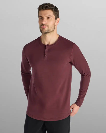 Henley Drop-Cut Long Sleeve: LUX