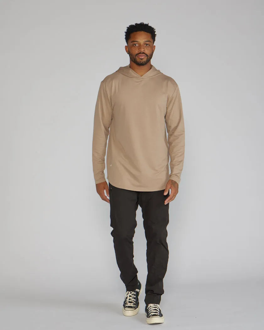 Hooded Drop-Cut Long Sleeve