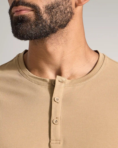 Henley Drop-Cut Long Sleeve: LUX