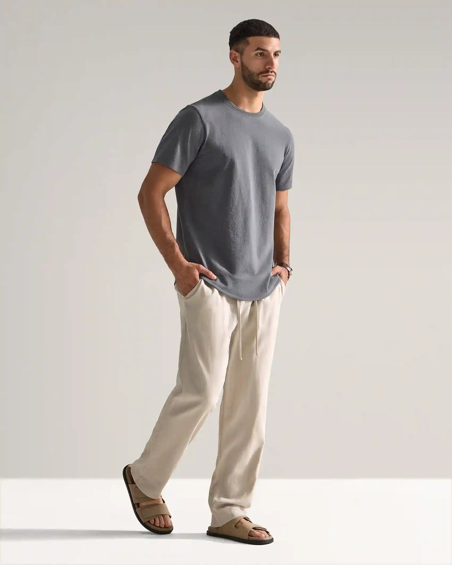 Slub Short Sleeve Drop-Cut