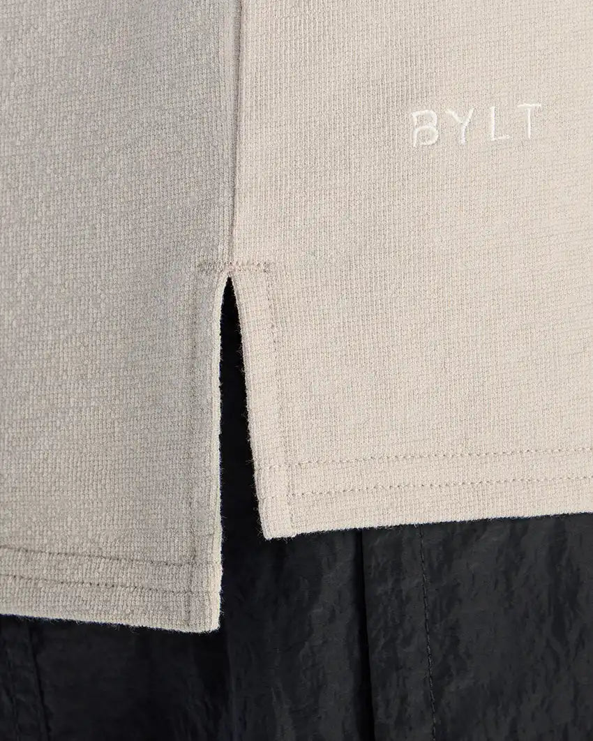 Slub Split Hem Polo