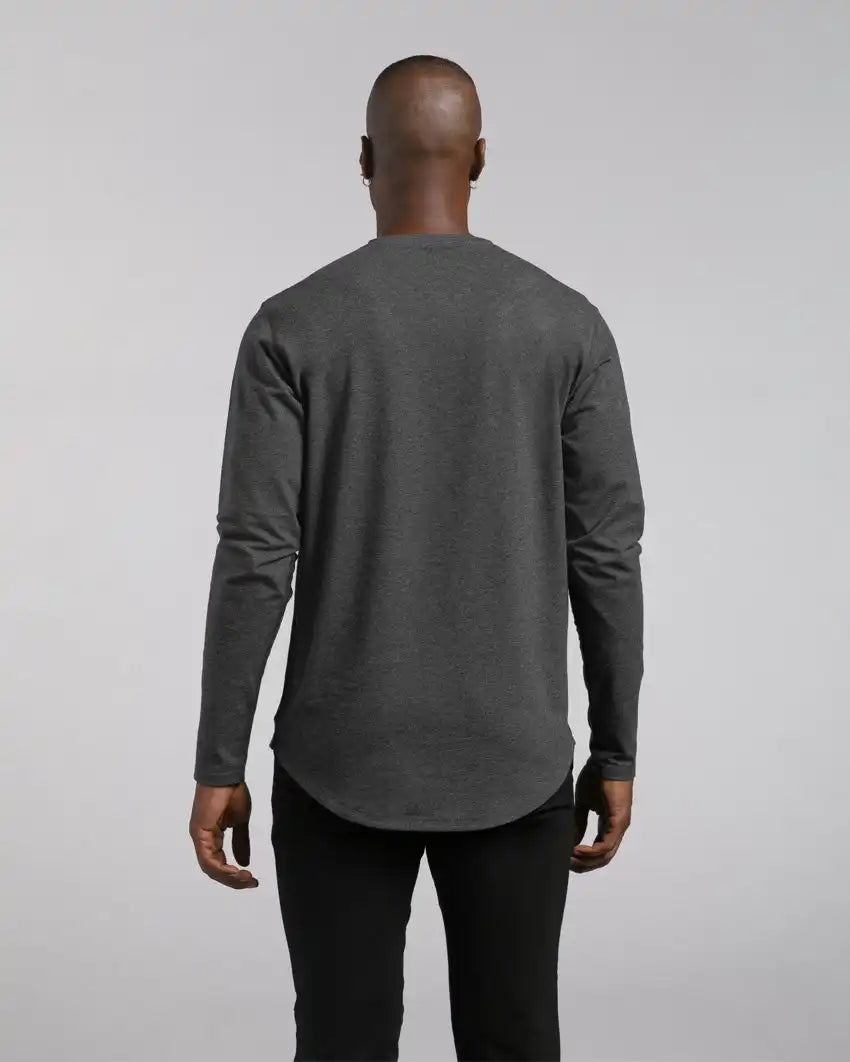 Henley Drop-Cut Long Sleeve: LUX