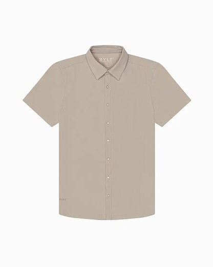 Ribbed+ Short Sleeve Button Down