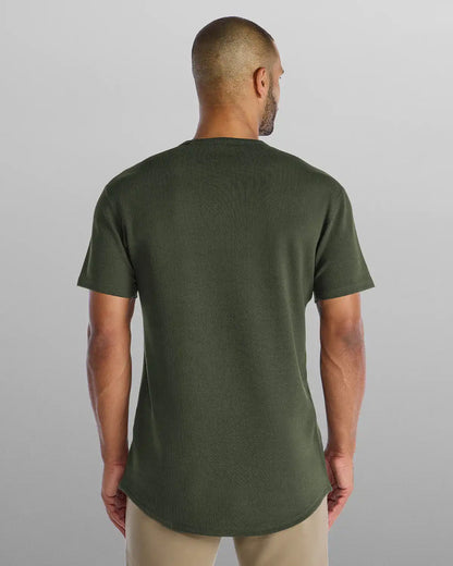 Micro Rib Short Sleeve Drop-Cut