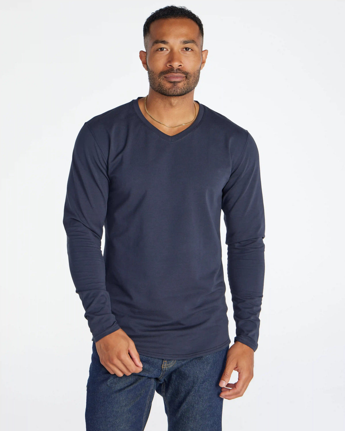 V-Neck Long Sleeve Drop-Cut: LUX