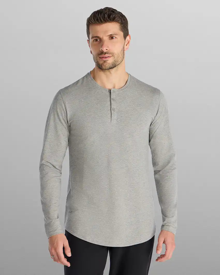 Henley Drop-Cut Long Sleeve: LUX