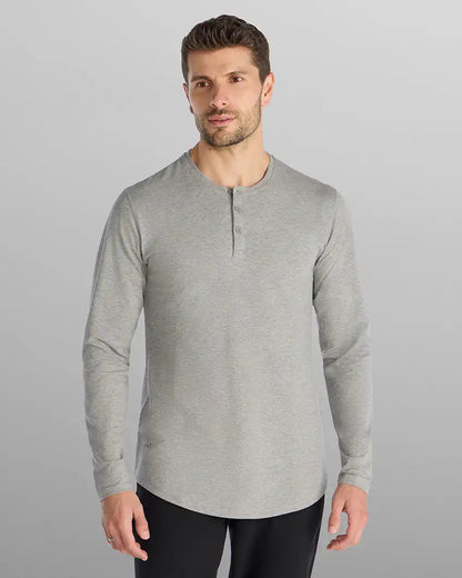 Henley Drop-Cut Long Sleeve: LUX