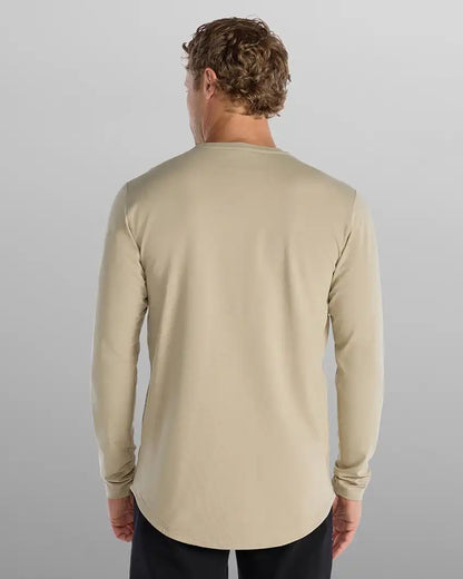 Henley Drop-Cut Long Sleeve: LUX