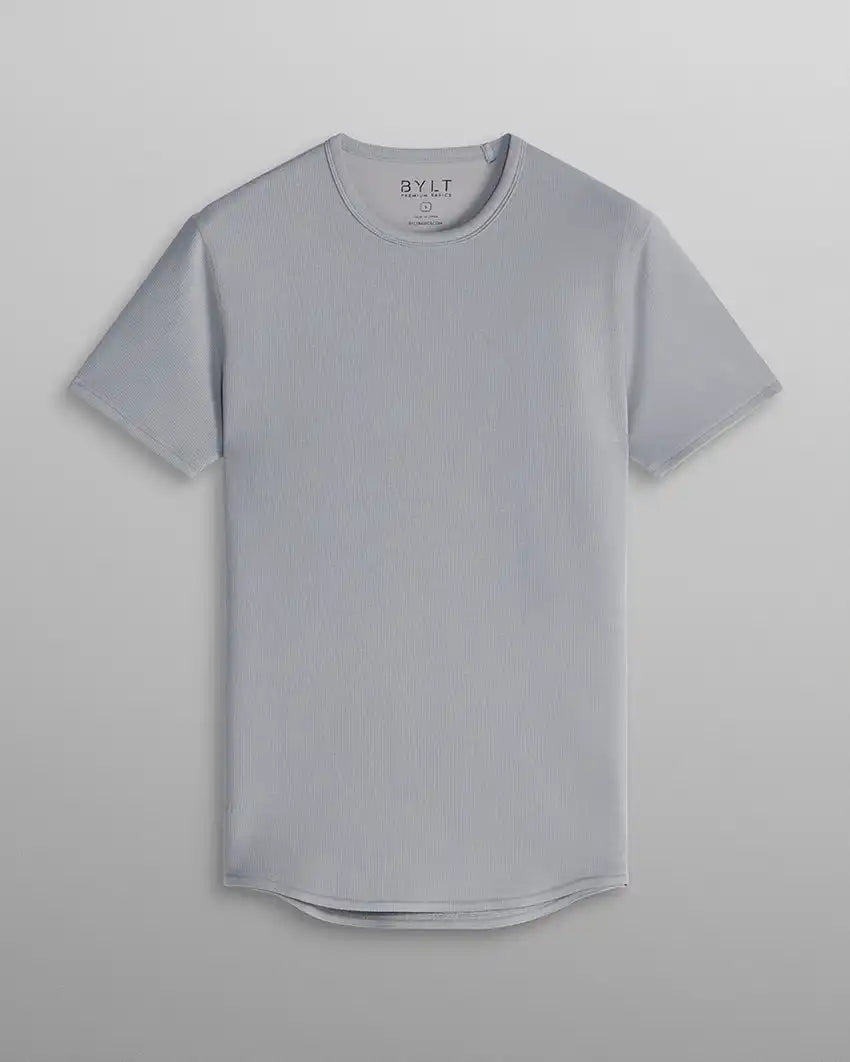 Micro Rib Short Sleeve Drop-Cut